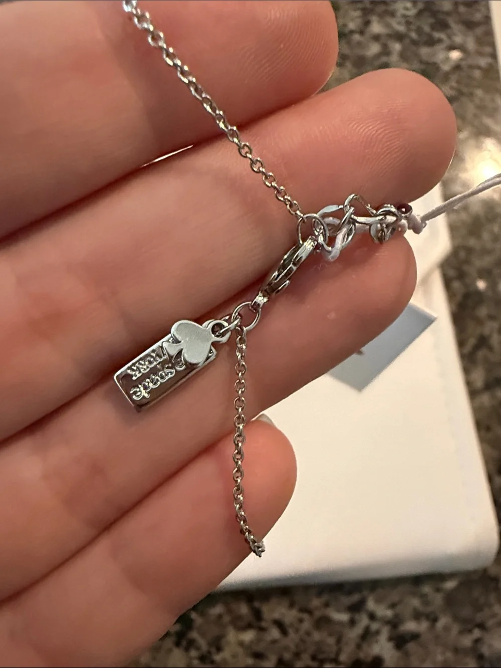 kate spade silver bow pendant necklace with chain